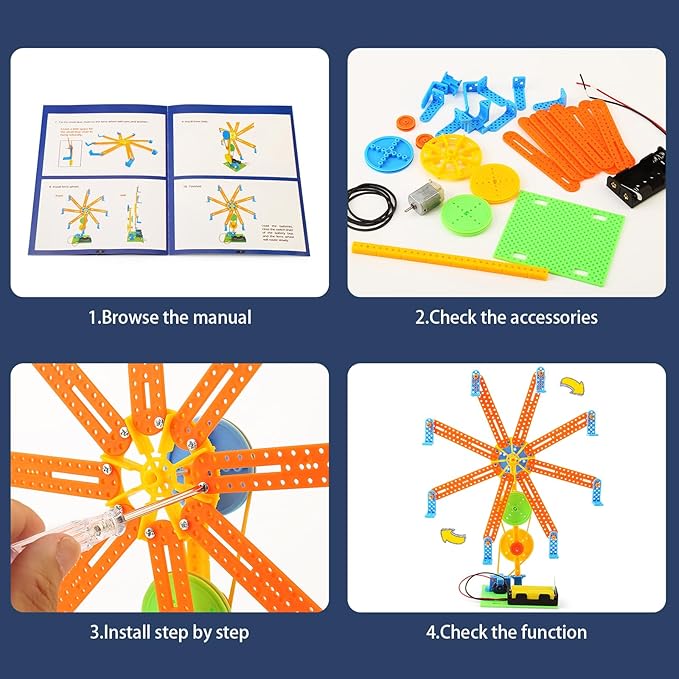 BeAndge STEM Kits, Kids Arts and Crafts for Girls 8-12 8-10, stem Toys for Ages 8-13, Engineering Science Kits for Kids, STEAM Gifts for 6 7 8 9 10 12 Year Old Girls, Electronic Building Boys 6-8
