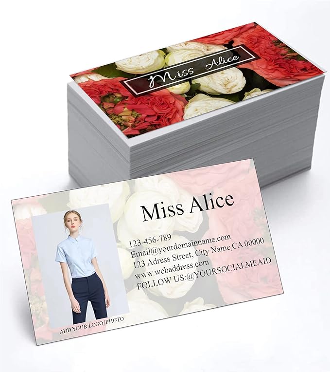 Customized Name Cards 500 PCS, Customized Design with Picture Texture All Business Designs cards No Additional Charge (Color-G)