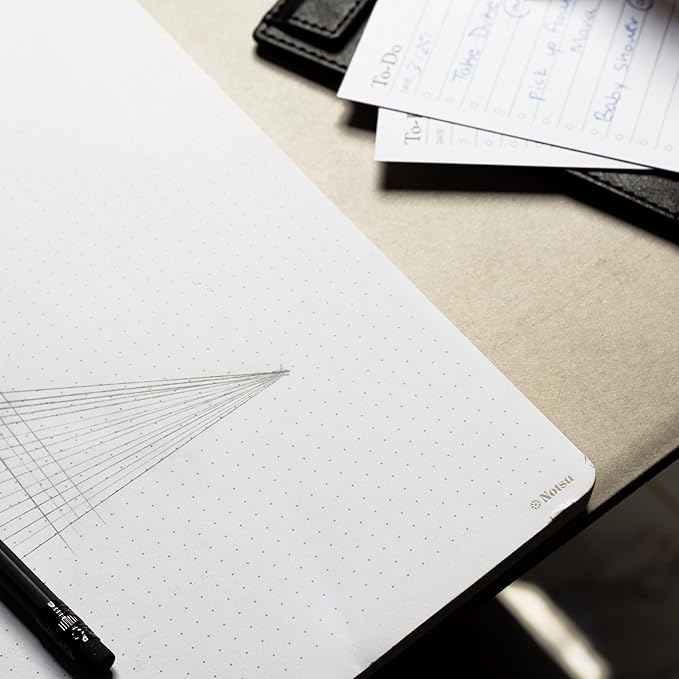 Notsu Dot Grid Notepads 11 x 17 inch, 2 Pack | Large Dotted Memo Desk Pads with Premium Thick Paper 120gsm