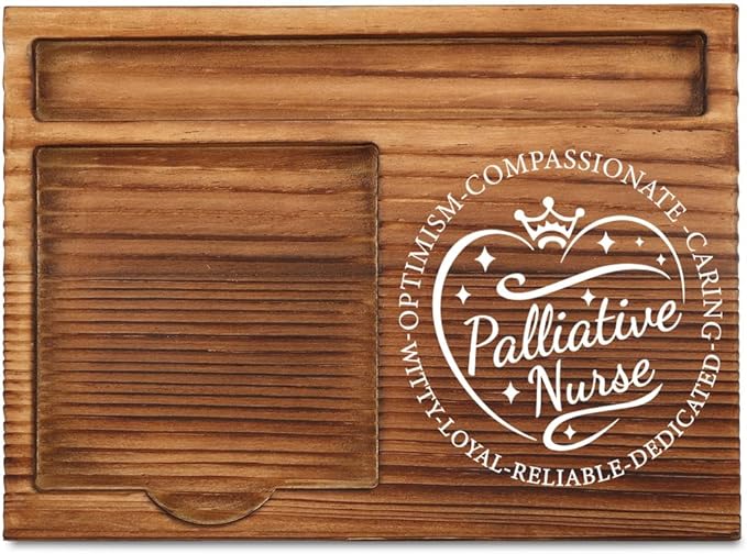 THRXOBN Desk Organizer for Palliative Nurses & Healthcare Professionals - Natural Wood with Slots for Notes, Pens, and Small Office Supplies – Practical & Stylish Workspace Solution,WSH18