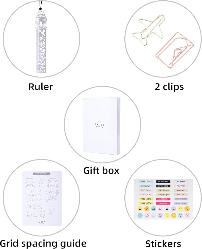 A5 Bullet Dotted Journal Notebook | 160gsm Thick Bleedproof Paper, Lay Flat Binding, 160 Numbered Pages | Hard Cover Dot Grid Notebook/Bullet Journals for Creatives & Professionals (Swan)