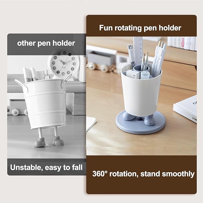 INSTOME Rotating Pen Holder,Cute Bow Pen Holder,Office Desk Accessories for Work, School,or Home