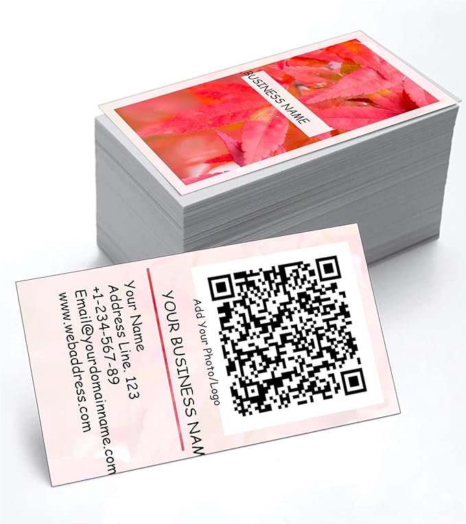 200/500Pcs Business Card Customization (Add Picture or Logo), Thick Coated Paper Business Card Double-sided Printing-2"x3.5" Inches (Color-E)