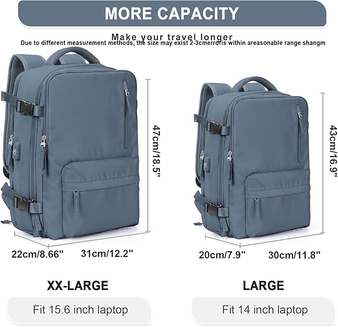 WONHOX Large Travel Backpack Carry on Flight Approved Laptop Work Business Backpack for Women Men Mochila de Viaje