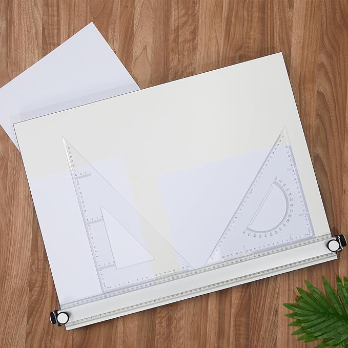 Zonon A2 Portable Drawing Board, Multi-Function Metric Drafting Table Drafting Board with Clear Rule Parallel Motion and Angle Adjustable Measuring System
