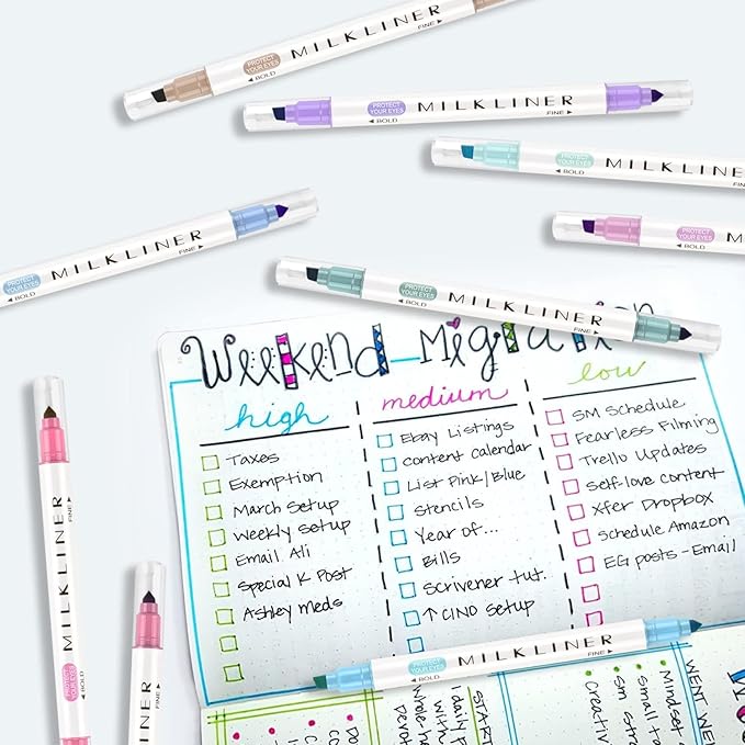 YOOUSOO 12 Pcs Aesthetic Highlighters Assorted Colors, Pastel Highlighters Set Unique Retro Color, Quick Dry Dual Tip No Bleed Highlighter Markers for School Office Bible Journals Planners Books Notes