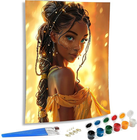 SKRYUIE African Americans Paint by Numbers Kit for Adults, African Women Acrylic Oil Paint by Numbers Kits for Adults Beginner Canvas with Paintwork Art Crafts for Home Decor 16x20 inch k8