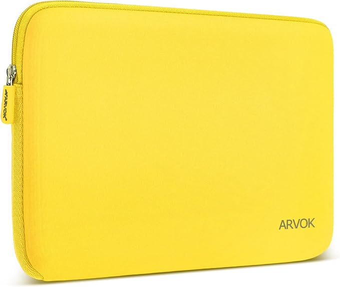 ARVOK Laptop Sleeve Ultra-Thin Case Water-Resistant Notebook Computer Pocket Tablet Briefcase Carrying Bag/Pouch Skin Cover for HP/Dell/Lenovo/Asus/Acer,Yellow,15inch