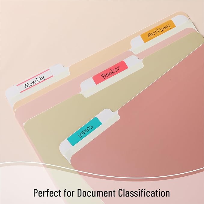 Mr. Pen- Sticky Index Tabs, 500 Pcs, 21 Sets, Colorful, Writable Colored Pages Markers Labels for Reading Notes, Books, Binders, Notebook, Folders and Classify Files, Water-Resistant