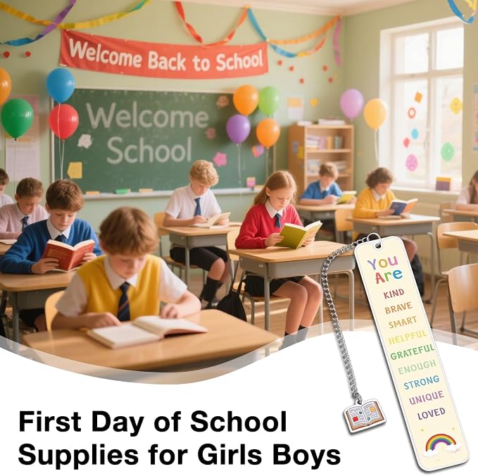 Bookmarks for Kids, Back to School Gifts for Students, 5th 8th Grade School Supplies for Girls Boys, College Dorm Room Essentials for Guys, Book Marks for Reading Kids, Inspirational Bookmarks