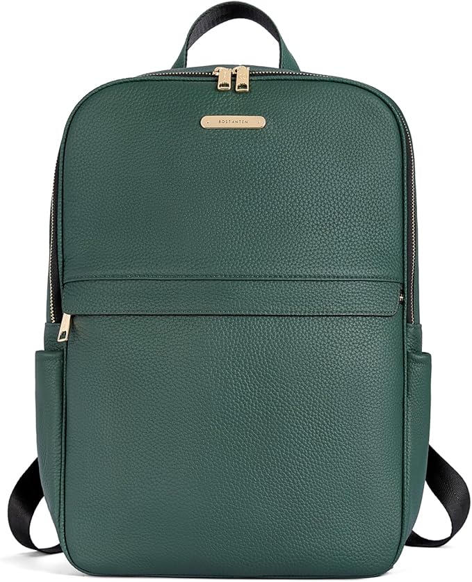 BOSTANTEN Genuine Leather 15.6 inch Laptop Backpack Purse for Women College Casual Backpack Travel Bag