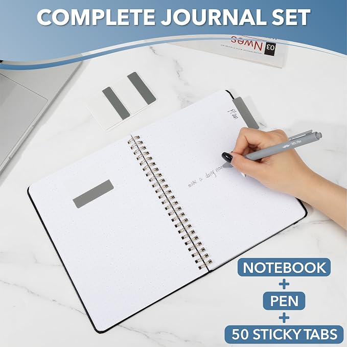 Mr. Pen- Dotted Spiral Journal Notebook Set, A5 (5.7"x7.9"), 160 Pages