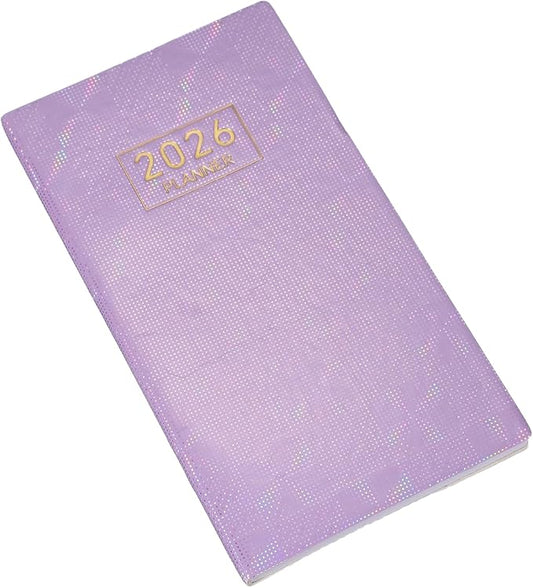 PATIKIL 2026 Daily Planner Notebook, 6.8 x 3.8" 64 Sheets Undated to Do List Daily Weekly Monthly Goals Pocket Notebook for Office Home Study Work Weeding Time Management, Laser Purple