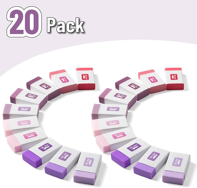 Mr. Pen- Erasers Bulk, 20 Pack, Large Block Erasers for School, No Smudge