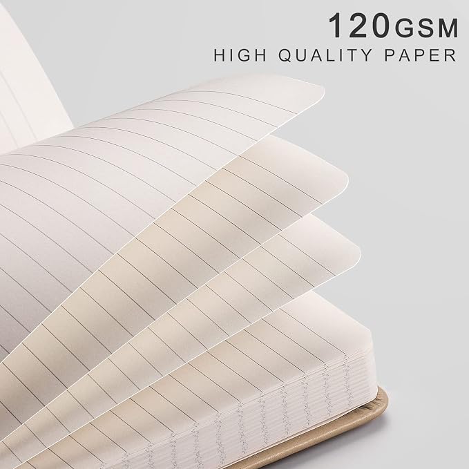 EMSHOI Lined Journal Notebook, 256 Numbered Pages, A5 Size (5.7'' x 8.3'')