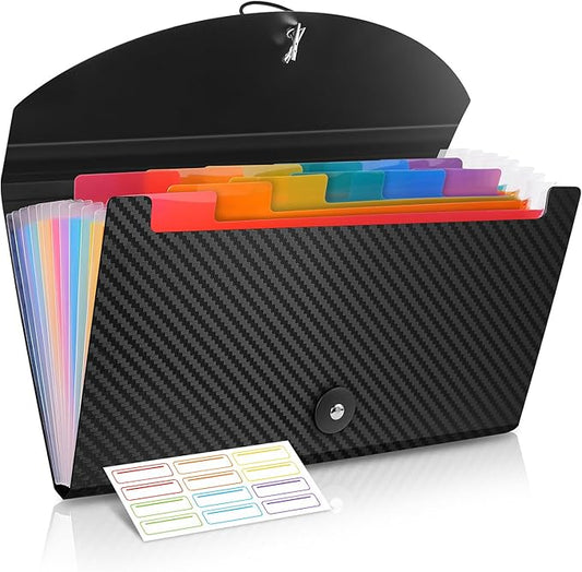 Receipt Organizer Cesil 13 Pockets Receipt Holder Small Accordion File Organizer Expanding File Folder Large Capacity Cards Ticket File Check Cards Bill Business Coupons Storage Case
