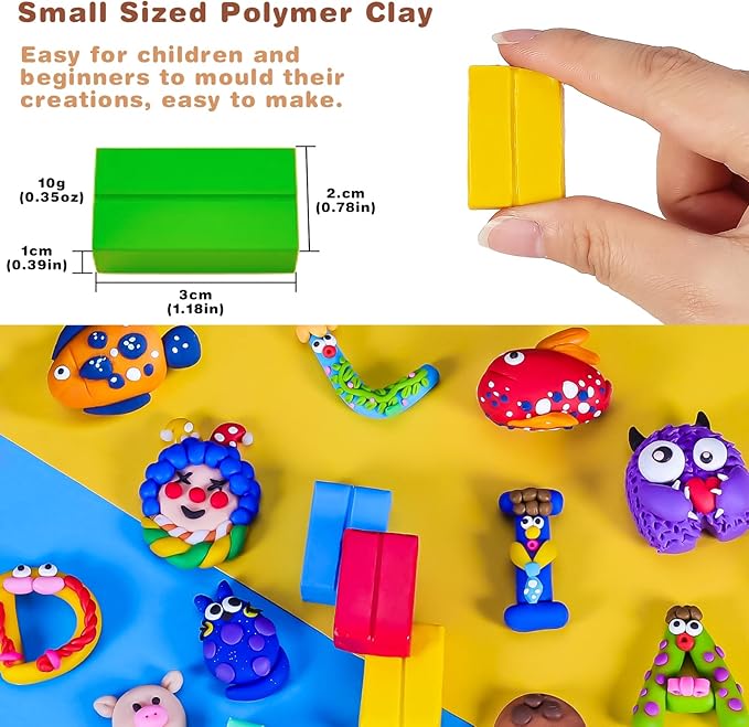 CiaraQ Polymer Clay Kit, Mini Modeling Clay Set for Kids/Beginners/Artist, 100 Colors