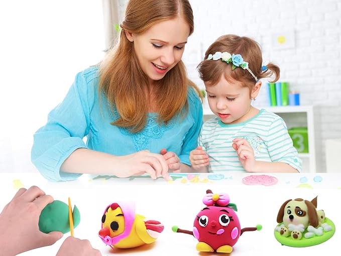 Air Dry Clay 24 Colors, Modeling Clay for Kids, DIY Molding Magic Clay, Toy Gifts for Age 3+ Years Old Boys Girls Kids
