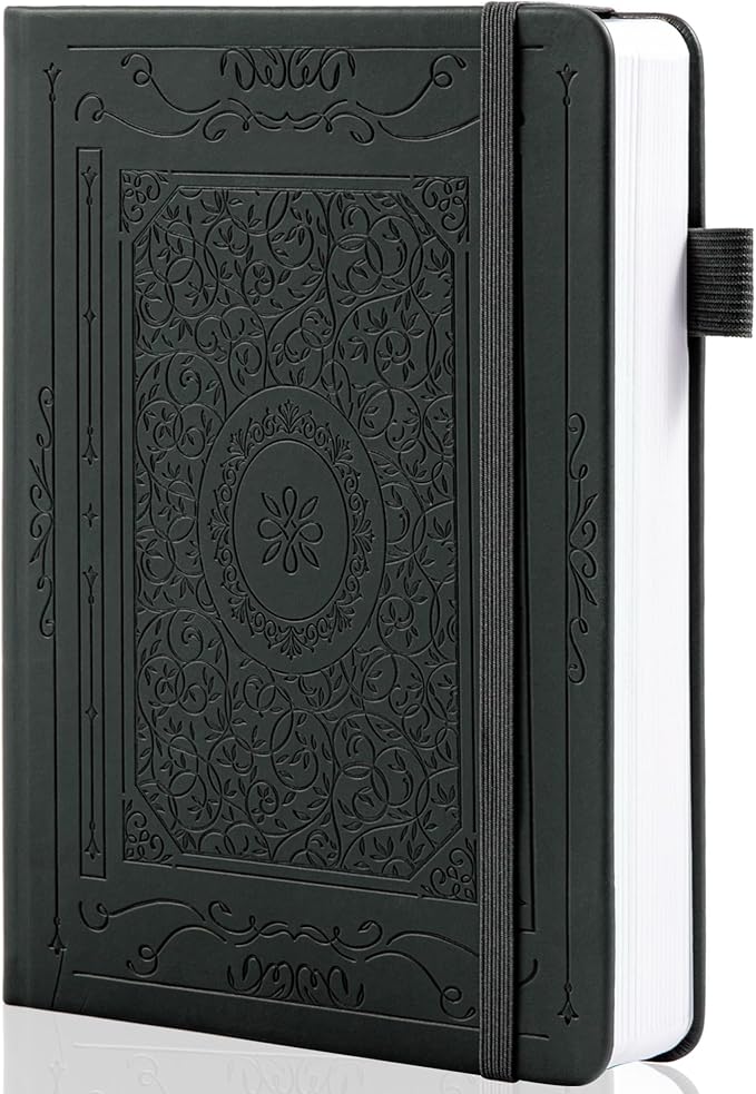 TIEFOSSI Dotted Journal Notebook, 160gsm 190 Numbered Thick Paper, A5 Hardcover Dotted Grid Diary for Women Men Work Writing, Journaling, Drawing, 5.8 x 8.3 in