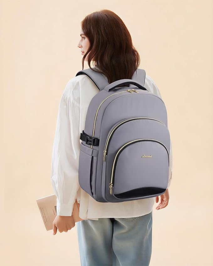 LOVEVOOK Laptop Backpack for Women, 15.6-Inch Work Backpack, College Bookbag Casual Personal Item Travel Bag Business Computer Daypack for Teacher Nurse, Gift