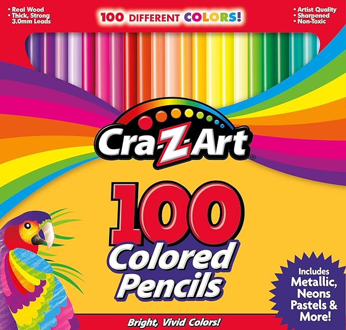 Cra-Z-Art Colored Pencils 100 Assorted Colors - Back To School Supply List Essential, Bulk Pack for School Supply Rooms and In Class For Teachers