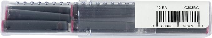 Monteverde Standard Ink Cartridge, Burgundy, 12 Pack (G303BG)
