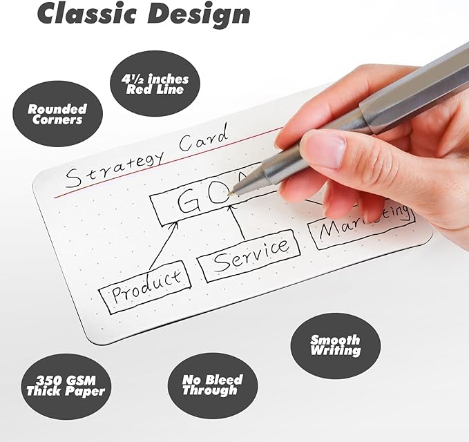 Dotted Index Cards, 3x5 in, 180 Pcs, Thick Heavyweight 350gsm Cards, To Do List, Checklist, Planner, Note, Record, Recipe, Shopping, Idea, Strategy cards
