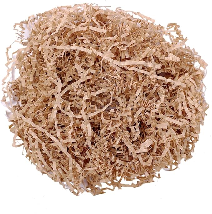 Ankelesz 50g Easter Raffia Grass Paper Shred for Gift Wrapping Basket and Gift Box Filling，Crinkle Cut Paper for Wrapping (Kaqi)