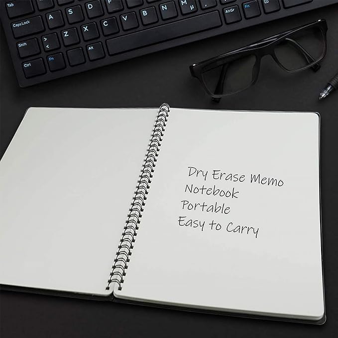 NEWYES Whiteboard Notebook Erasable Meeting Notebook Dry Erase White Board for Meeting, Business, Office, Home (A4)