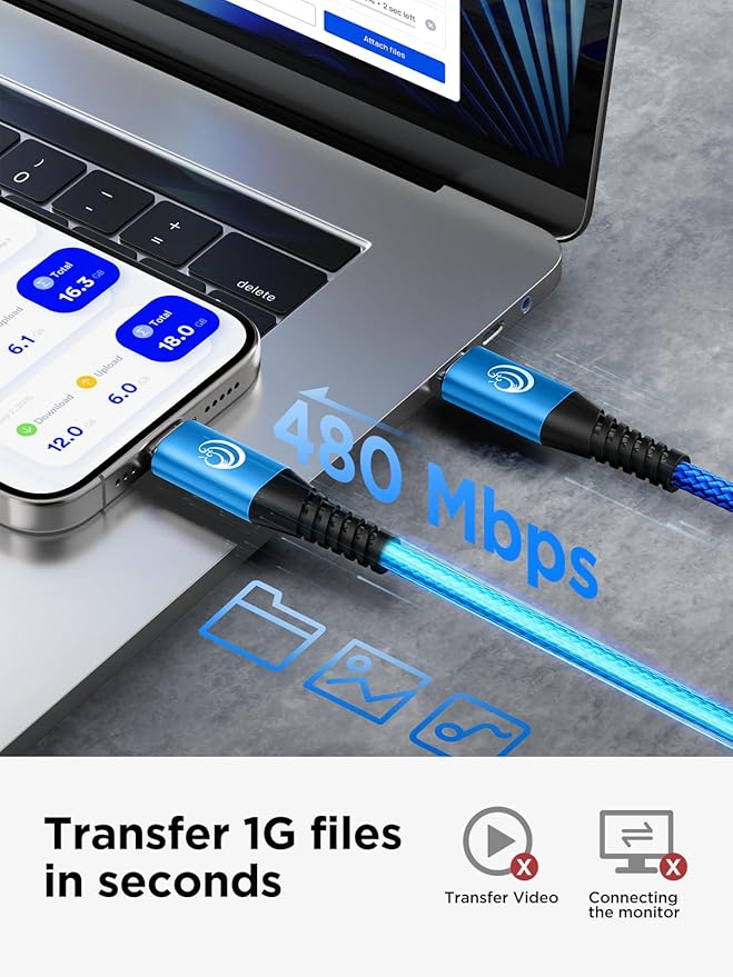 USB C to USB C 100W [6ft/2 Pack] USBC to USBC Cable Charger 5A C to C Fast Charging Cord 5A for MacBook Pro/Air, iPhone 16/15 Pro Max Plus,iPad Pro,Samsung Galaxy S24 Ultra S23,Pixel,PS5,Switch