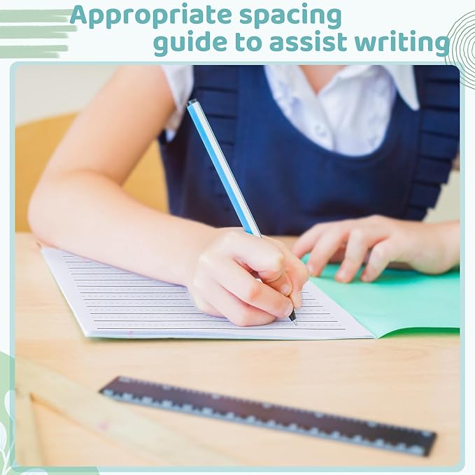 Yeaqee 120 Sheets Raised Ruled Paper Portrait Handwriting Paper Kindergarten for Kids Teachers Sensory with Line, 8.3 x 11.2 Inch White