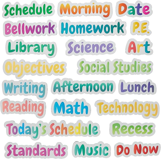 11" x 8" Bright Color Classroom Weekly Schedule Magnets - 22 Pc.