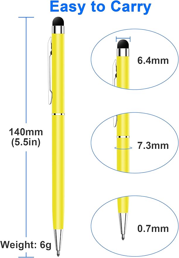innhom 36 Pack Stylus Pens for Touch Screens Stylus Pen for iPad 2 in 1 Stylists Pens and Black Ink Ballpoint Pens Compatible with iPad iPhone Tablets Samsung Kindle