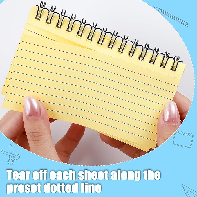 500 Pcs Spiral Index Cards, 3x5 Inch Flash Cards with Ring, Colored Ruled Note Card with Waterproof Covers, Spiral Bound Flashcards for Studying Office, to Do List (5 Colors)