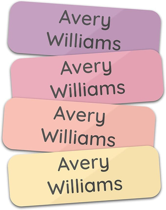Personalized Kids' Name Labels (60 Labels) Custom Name Tag Clothing Label - Waterproof Daycare Stickers for Lunch Boxes, Bottles, Clothing Tags, Backpacks and School Supplies (Sunset)