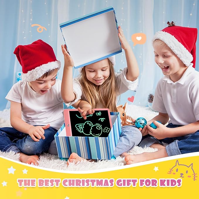 EooCoo LCD Writing Tablet for Kids, 10 Inch Colorful Doodle Board Drawing Pad 2 Pack, Learning Toys for Toddlers, No Mess Coloring Books for Travel, Easter Basket Stuffers