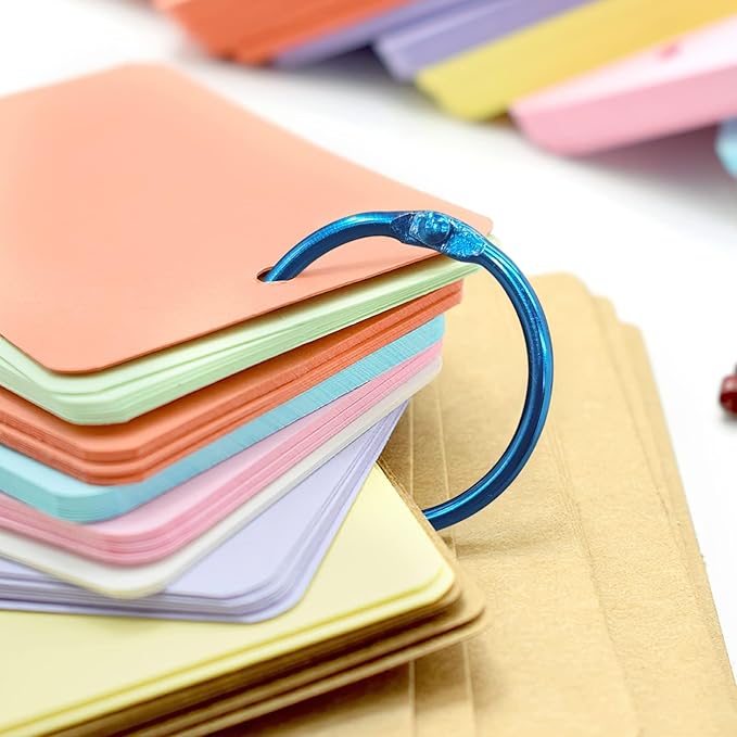 OWLKELA 100 Pcs Binder Rings 1 Inch, Office Book Rings, Loose Leaf Rings, Metallic Assorted Colors