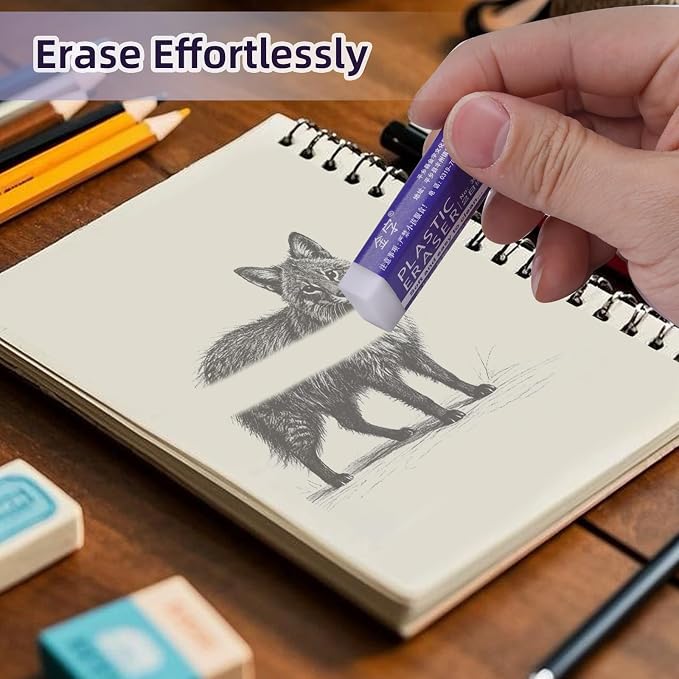 White Erasers, Artist Eraser for Drawing Art Sketching, Pencil Erasers for Kids Bulk Students School Supplies Office (15)