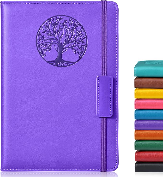 Lined Journal Notebook for Women Men,256 Thick Pages,A5 Hardcover Vintage Leather Journal for Writing,Travel,Business,Work, School,College Ruled Notebooks for Note Taking,Daily Diary 5.7"×8.3"