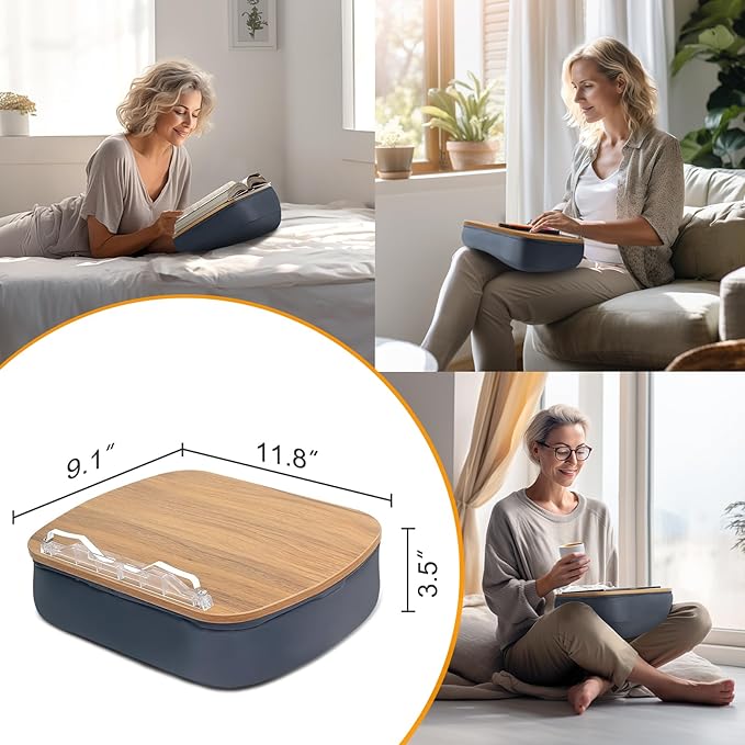 ERGONOV Lap Book Stand for Hands Free Reading Comfortable Reading Pillow Stand Minimize Neck Strain Perfect Idea for Book Lovers in Dorm Room or Anywhere Else with Bookseat(Gray)