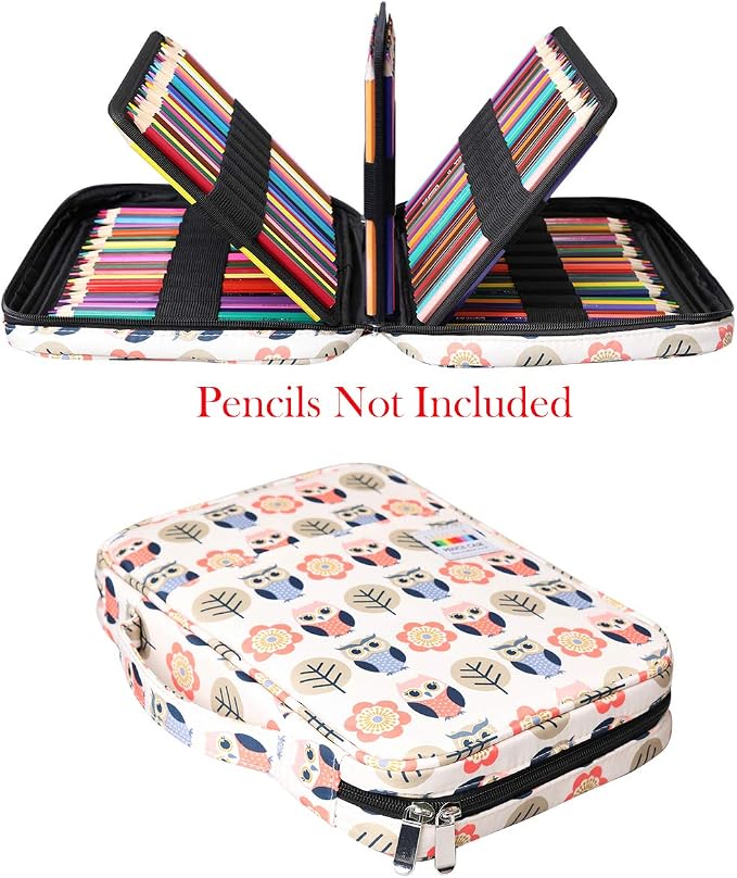 Coloring Pencil Case 220 Slots Pencils/Gel Pens Organizer Waterproof Travel Case Zipper Carrying Portable Pencil Markers Pen Holder Bag for Painter Writers