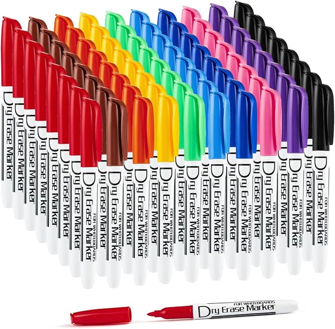 Volcanics Whiteboard Markers Bulk, 80 Count Assorted Colors, Fine Tip Dry Erase Markers for Office, Conference Rooms, Meetings & Business Use