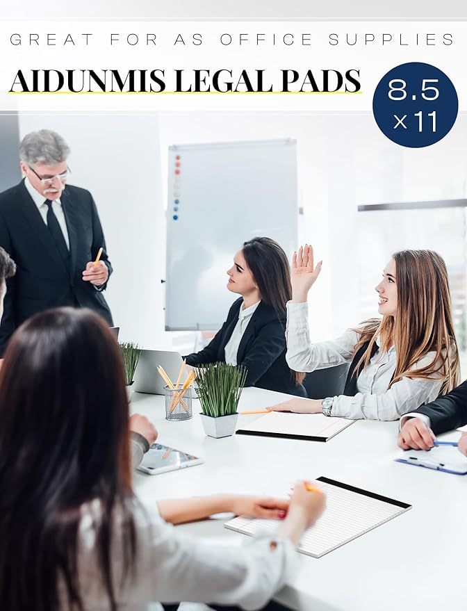 Note Pads 8.5 x 11 Inch, 10 Pack, Legal Pads 8.5 x 11, 30 Sheets Each, Wide/Legal Ruled, White Lined Legal Pads, Micro Perforated, Premium Thick Paper, Paper Pads Lined Writing Pads for School Office