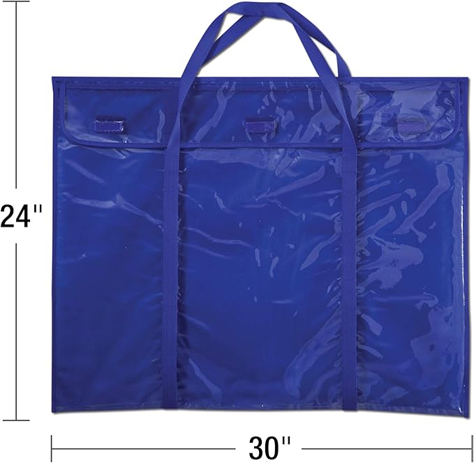 Carson Dellosa Deluxe Bulletin Board Storage Bag Pocket Chart, Nylon, (24" x 30") Holder, Large Organizer for Charts, Calendars, Posters, Wall Art, and More
