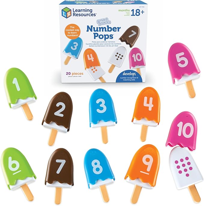 Learning Resources Smart Snacks Number Pops - Sorting Toys, Stacking Montessori, Classroom Must Haves, Math Manipulatives, Matching Games, Fine Motor Preschool, Speech Therapy