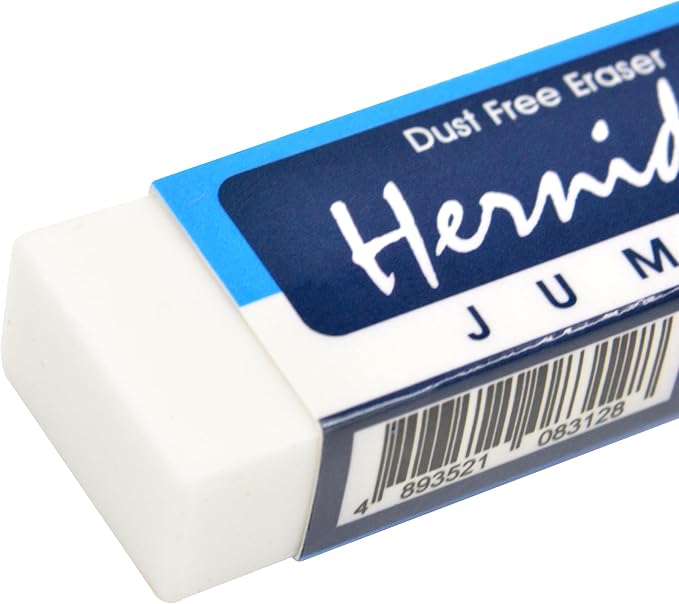 Hernidex #1020 Jumbo Dust-Free Eraser, Effortless Erasing, Clean Finish, White, Bulk Pack 20pcs/Box