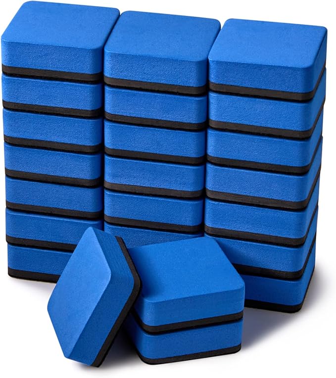 Favide 24 Pack Magnetic Whiteboard Dry Erase Erasers for Classroom School