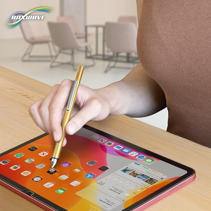 BoxWave Stylus Pen Compatible with Boogie Board Blackboard Smart Scan Reusable Notebook - FineTouch Capacitive Stylus, Super Precise Stylus Pen - Champagne Gold