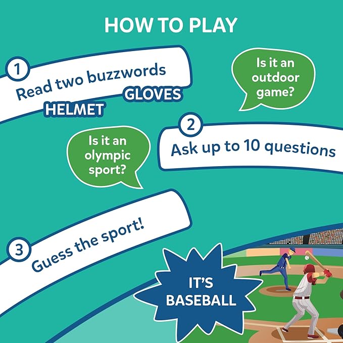 Skillmatics Guess in 10 Sports, Perfect for Boys, Girls, Kids, and Families Who Love Card Games, Toys, Travel Games, Gifts for Ages 6, 7, 8, 9 and Up