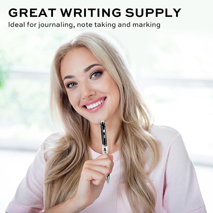 deli Gel Pen Refills, 30 Pcs 0.7mm Retractable Pen Refills Black Ink | Medium Point, Smooth Writing, Fast Dry, No Bleed for Journaling Note Taking, Home School Office Supplies